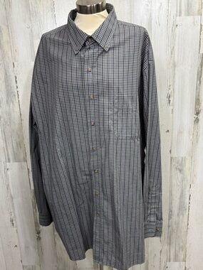Harbor Bay Men's Gray Checked Button-Down Shirt